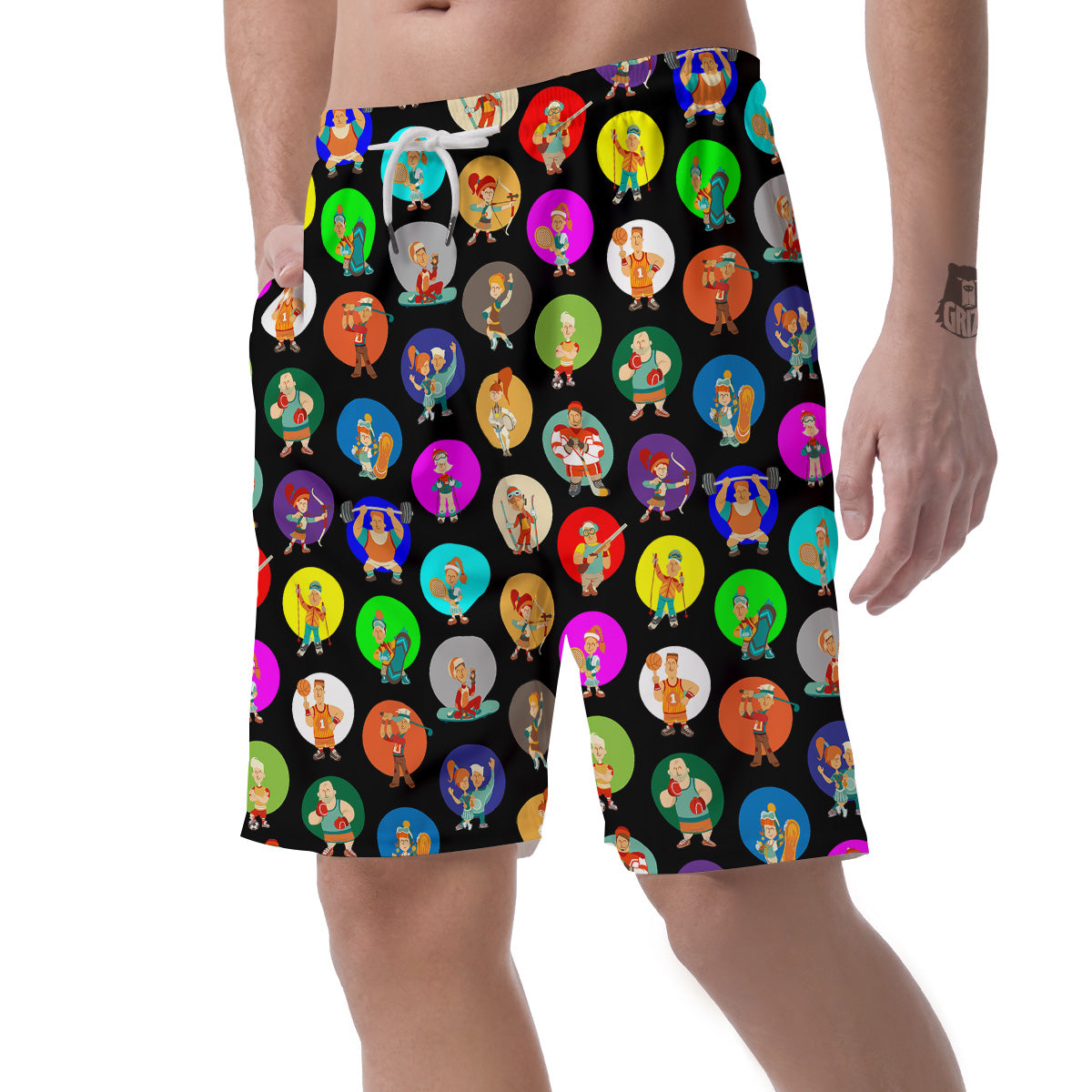 Sport Colorful Print Pattern Men's Shorts-grizzshop