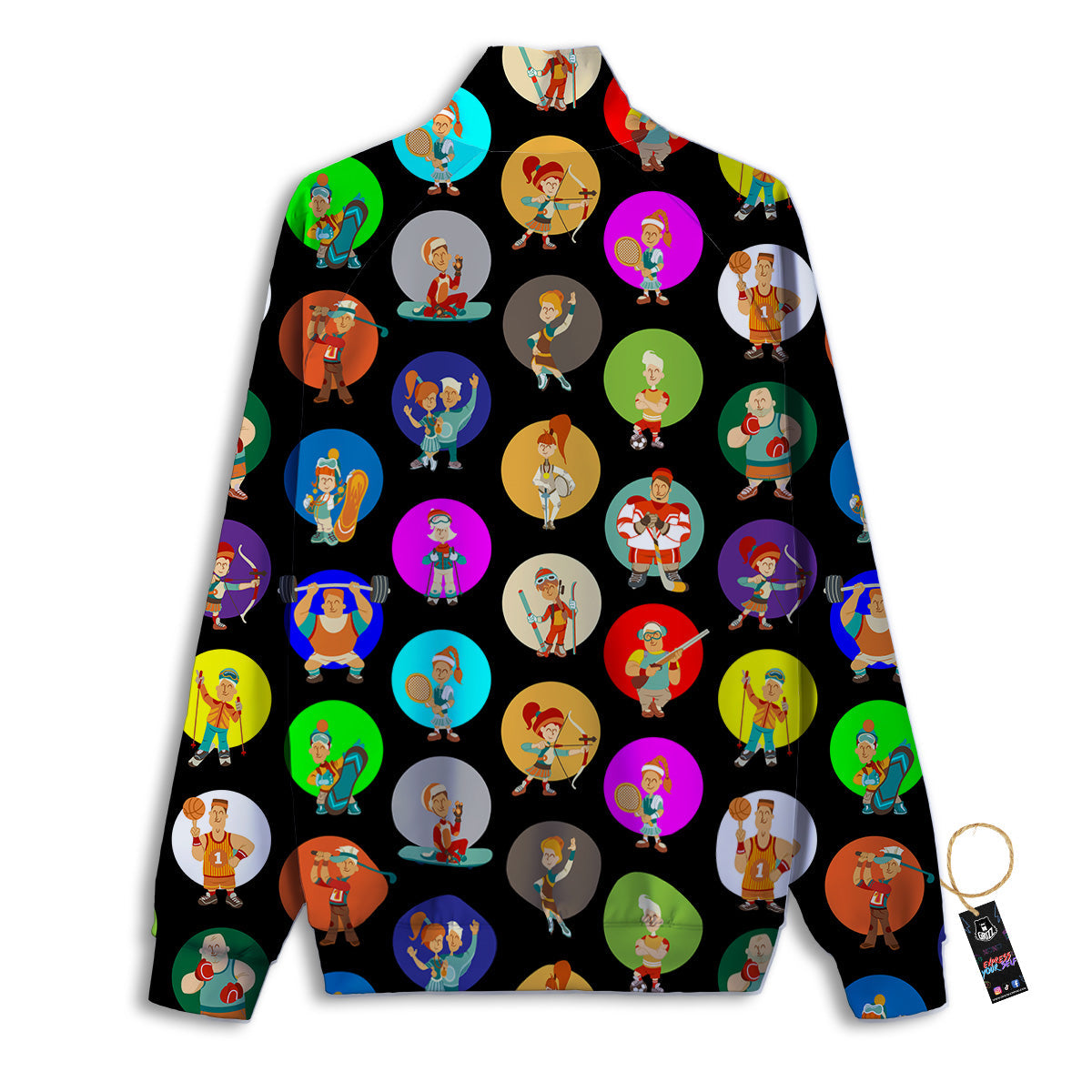 Sport Colorful Print Pattern Track Jacket-grizzshop