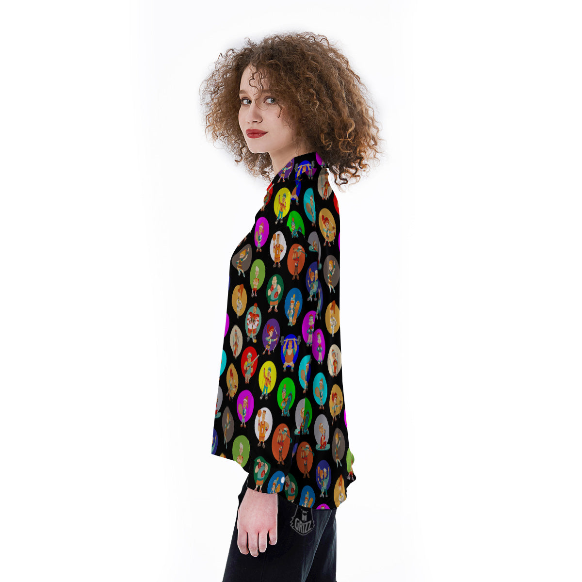 Sport Colorful Print Pattern Women's Long Sleeve Shirts-grizzshop
