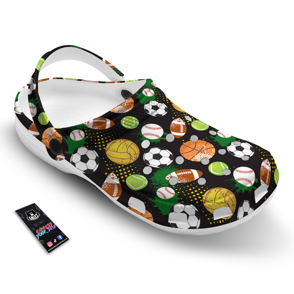 Sport Equipment Print Pattern Clog-grizzshop