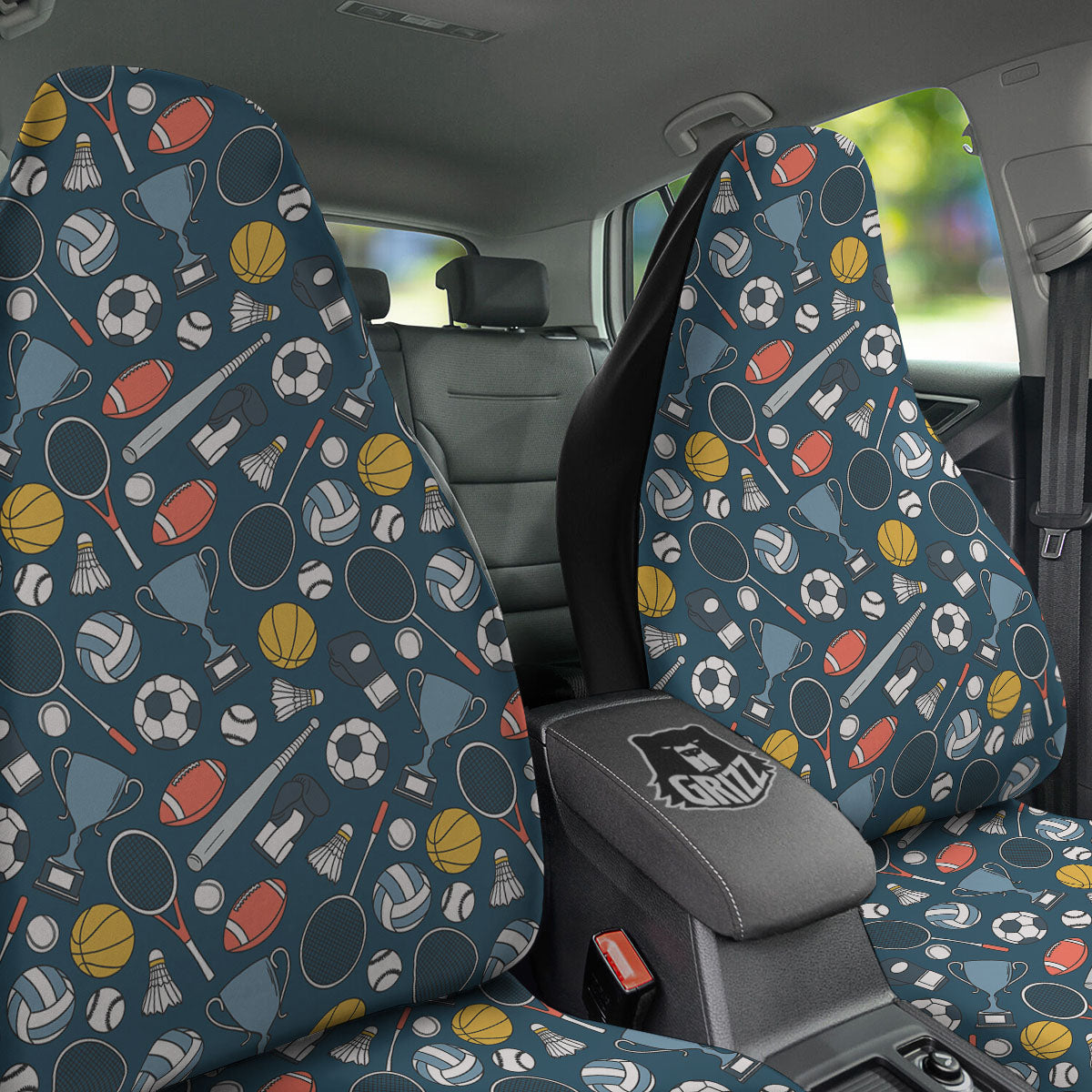 Sport Lacrosse Print Pattern Car Seat Covers-grizzshop