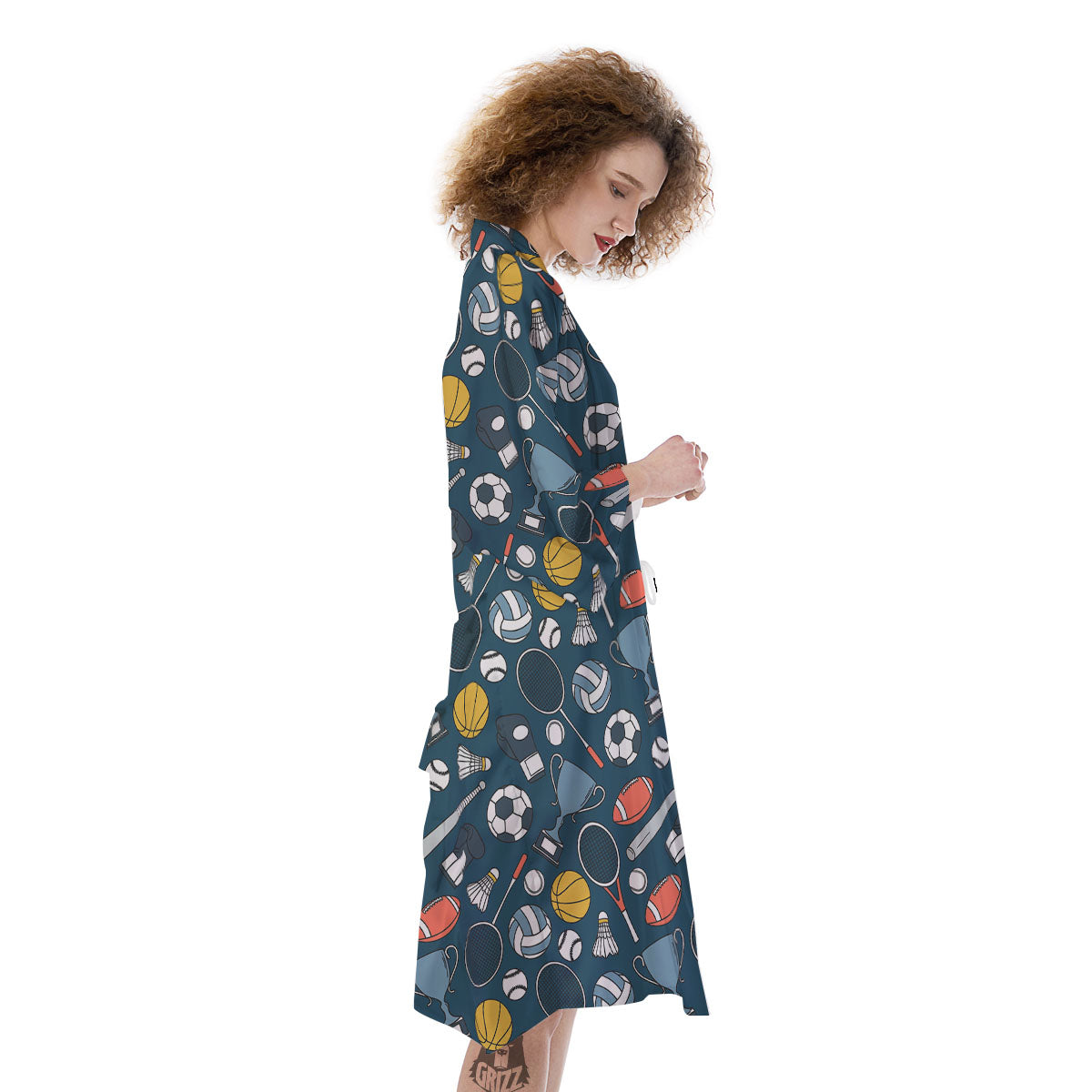 Sport Lacrosse Print Pattern Kimono-grizzshop