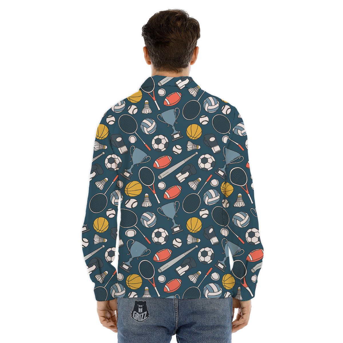 Sport Lacrosse Print Pattern Men's Dress Shirts-grizzshop