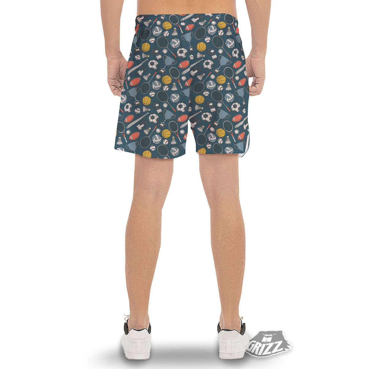 Sport Lacrosse Print Pattern Men's Gym Shorts-grizzshop