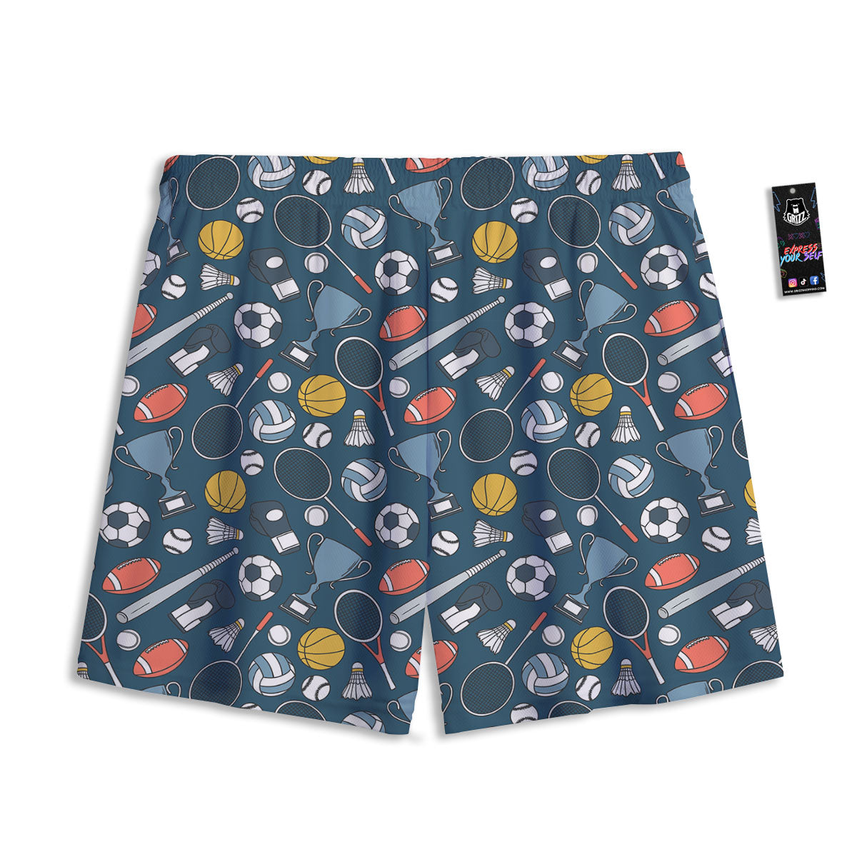 Sport Lacrosse Print Pattern Mesh Shorts