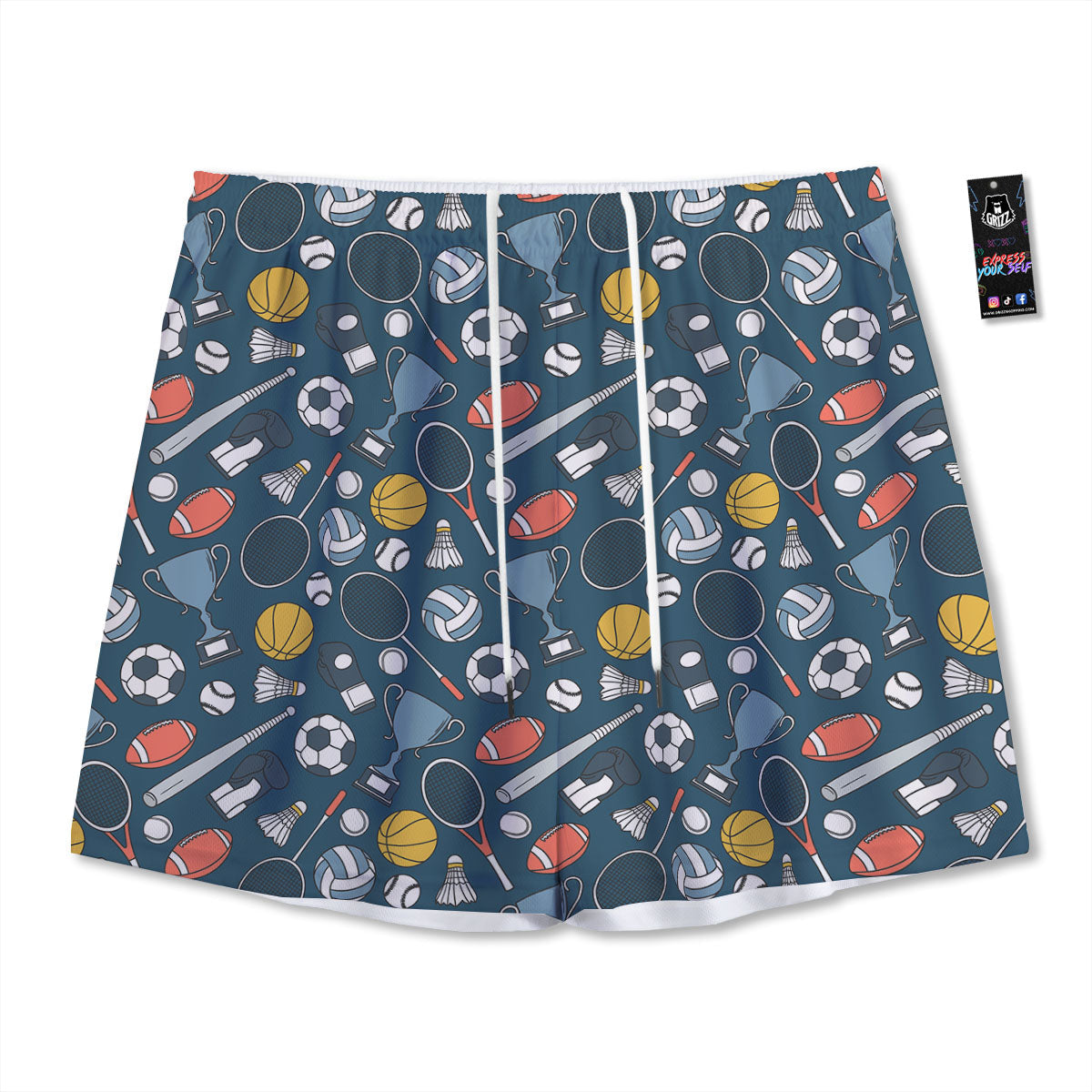 Sport Lacrosse Print Pattern Mesh Shorts