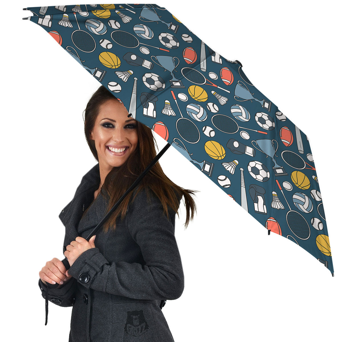 Sport Lacrosse Print Pattern Umbrella-grizzshop