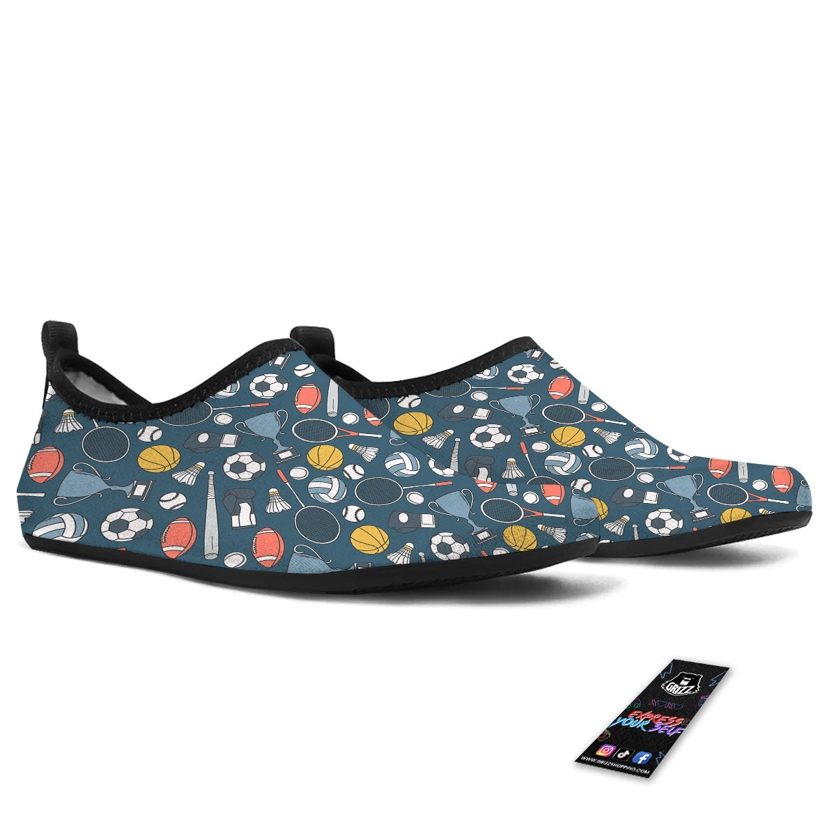 Sport Lacrosse Print Pattern Water Shoes-grizzshop
