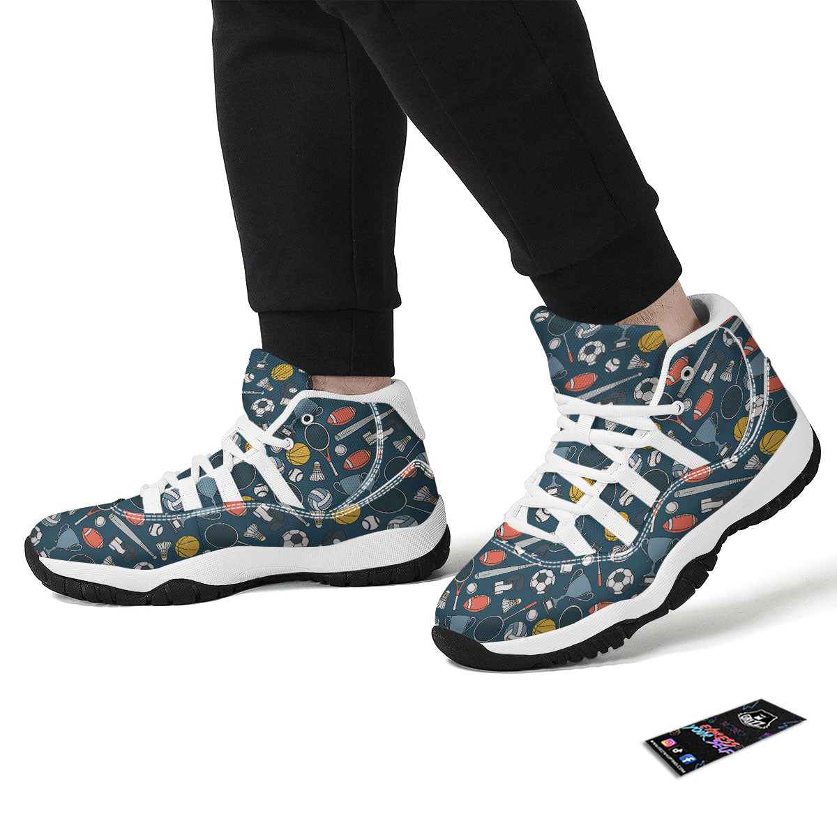Sport Lacrosse Print Pattern White Bball Shoes-grizzshop