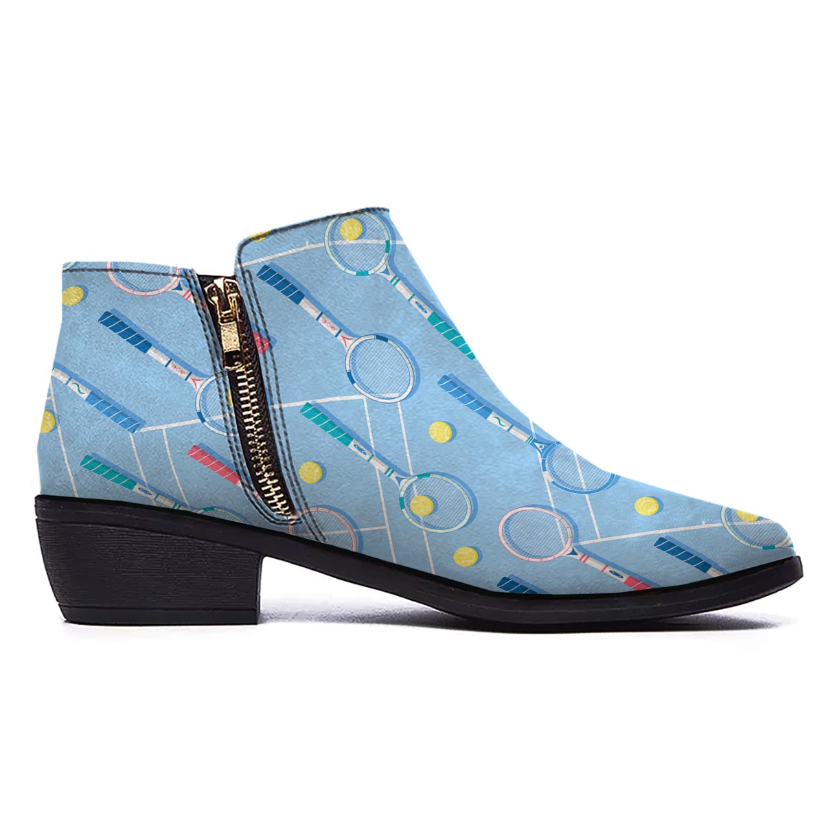 Sport Tennis Print Pattern Ankle Boots-grizzshop