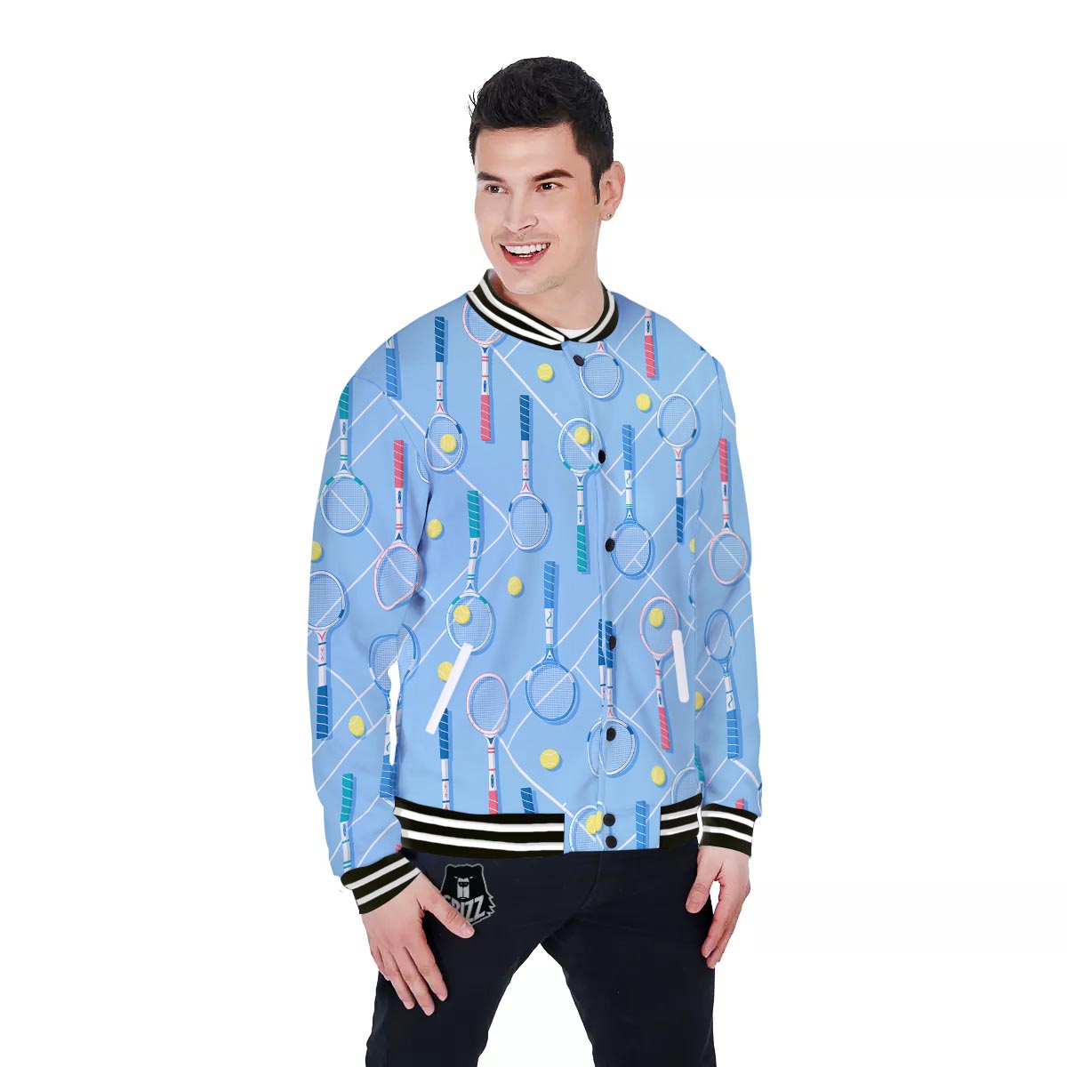 Sport Tennis Print Pattern Baseball Jacket-grizzshop