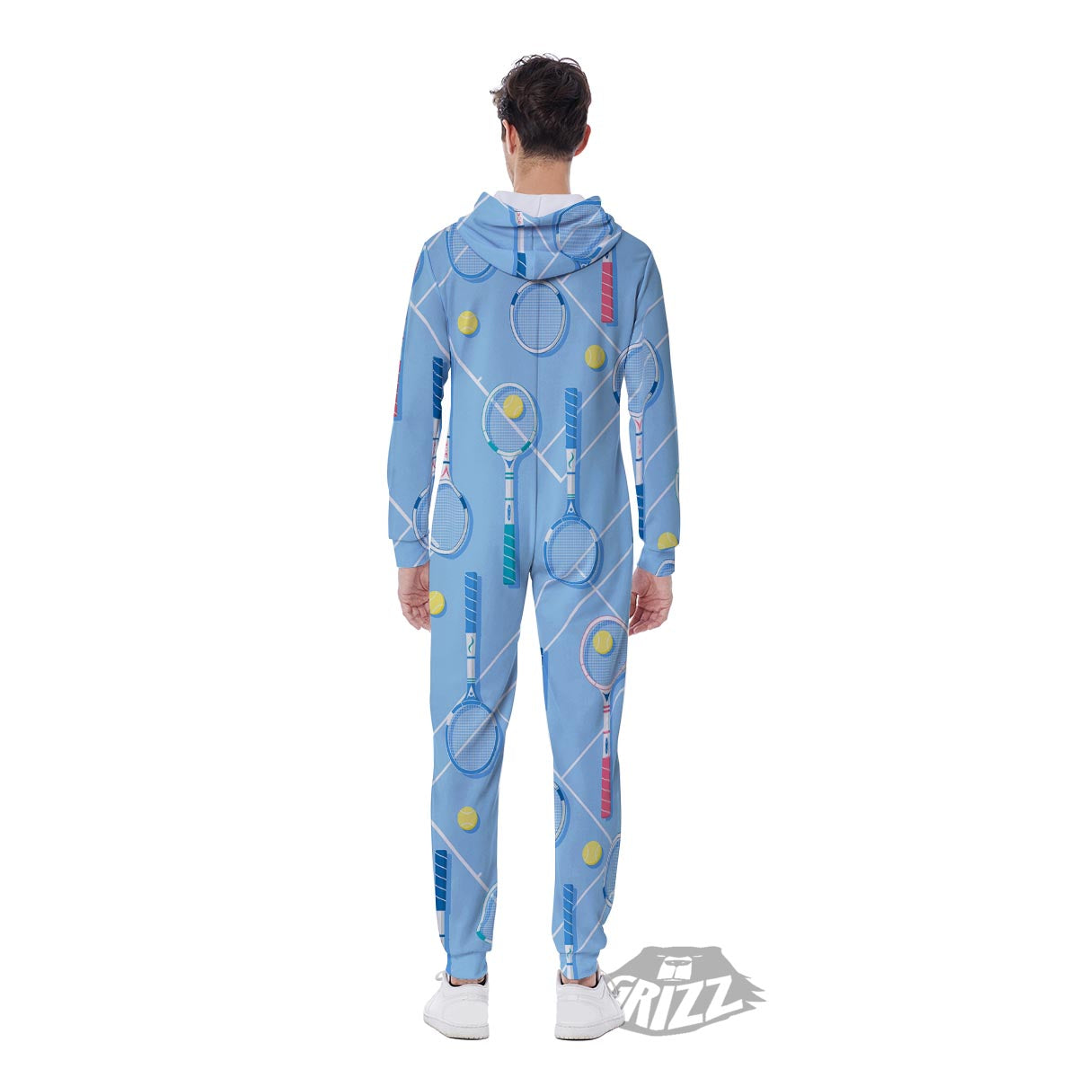 Sport Tennis Print Pattern Men's Jumpsuit-grizzshop