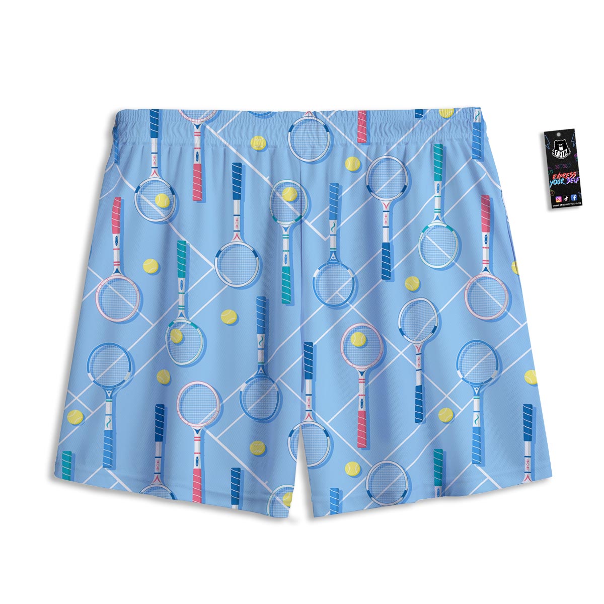 Sport Tennis Print Pattern Mesh Shorts