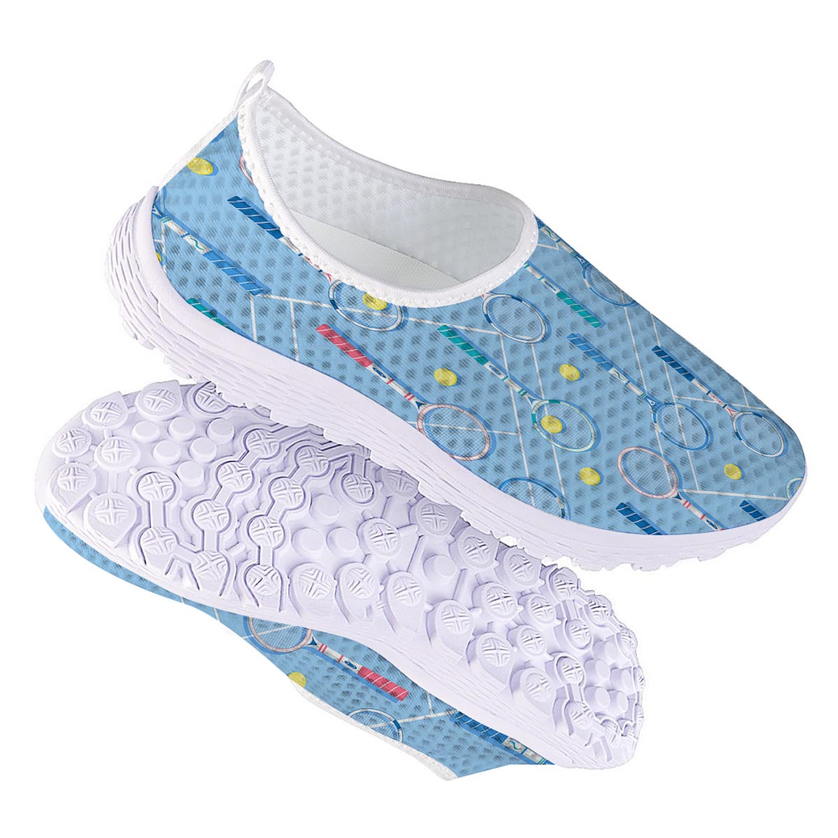 Sport Tennis Print Pattern Nurse Shoes-grizzshop