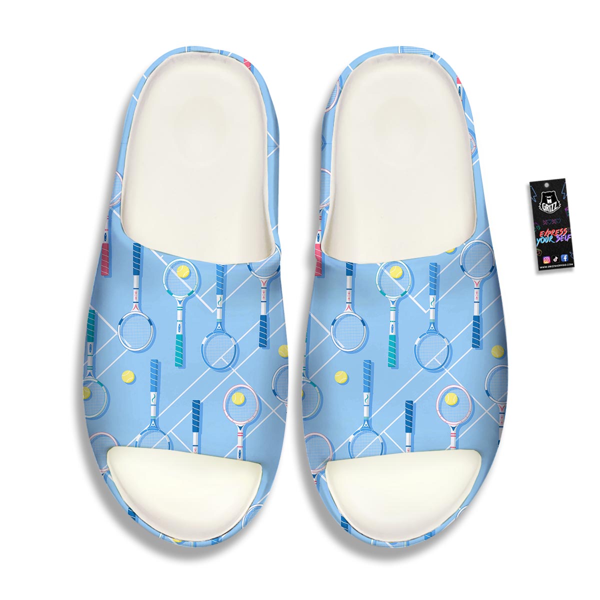 Sport Tennis Print Pattern Sandals-grizzshop
