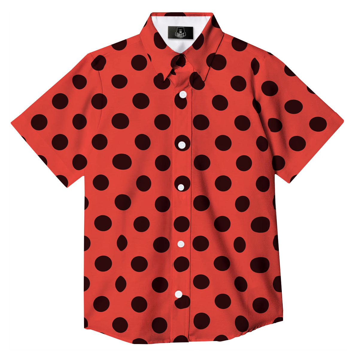 Spots Ladybug Print Pattern Button Up Shirt-grizzshop