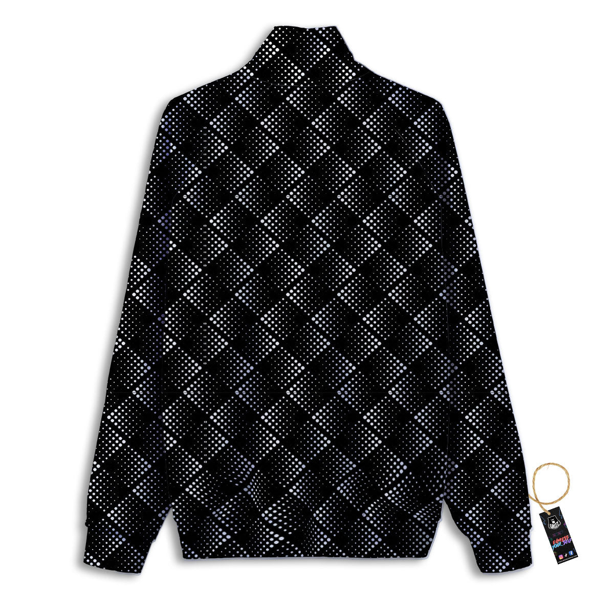 Square Dot Geometric Print Pattern Track Jacket-grizzshop