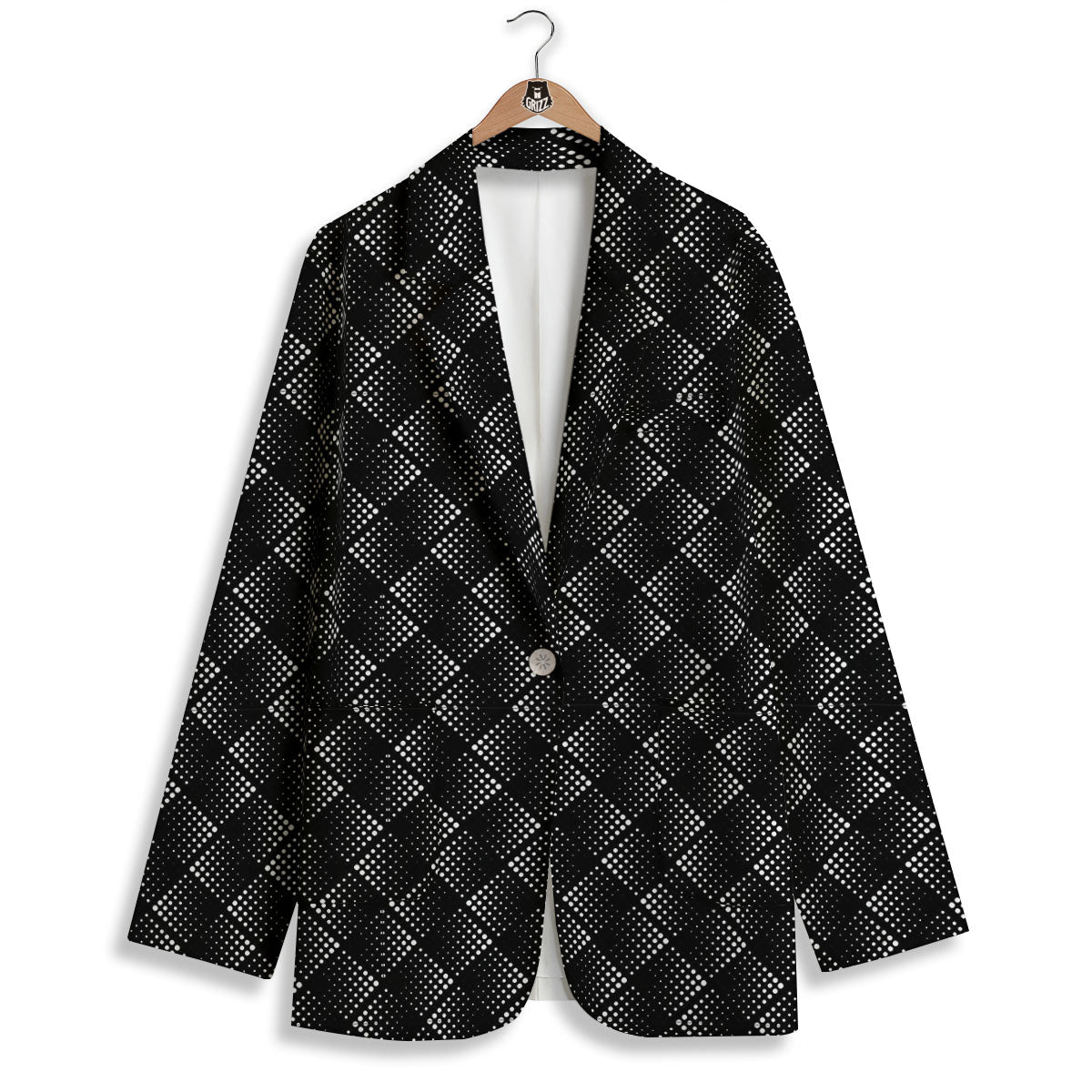 Square Dot Geometric Print Pattern Women's Blazer-grizzshop