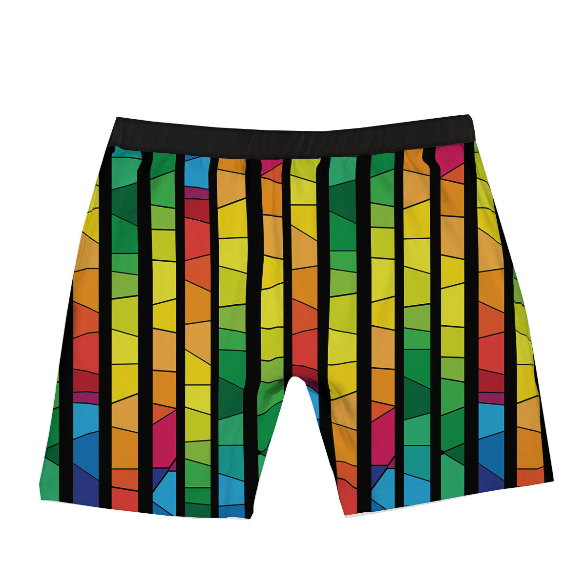 Square Stained Glass Mosaic Print Boxer Briefs-grizzshop