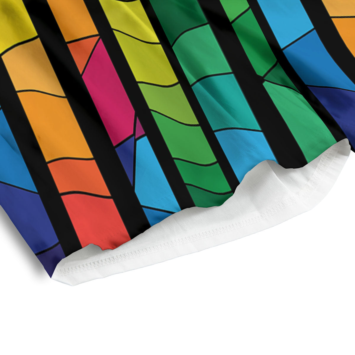 Square Stained Glass Mosaic Print Men's Athletic Shorts