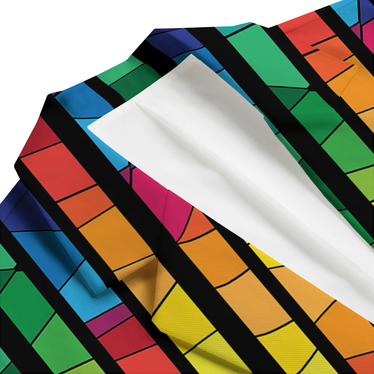 Square Stained Glass Mosaic Print Men's Blazer-grizzshop