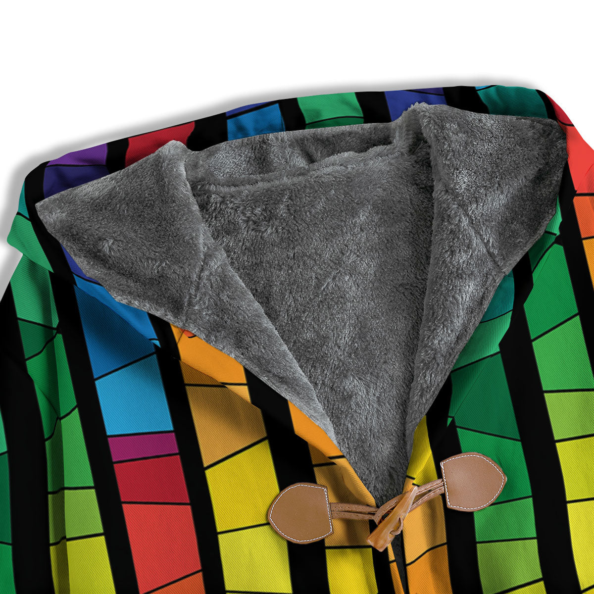 Square Stained Glass Mosaic Print Men's Windbreaker Jacket-grizzshop