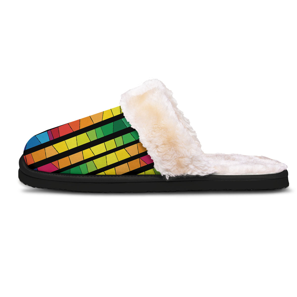 Square Stained Glass Mosaic Print Slippers-grizzshop