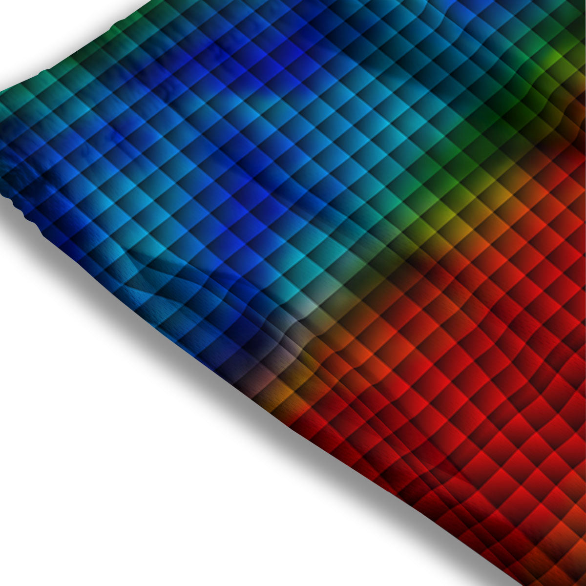 Squares Rainbow Print Pattern Mesh Shorts