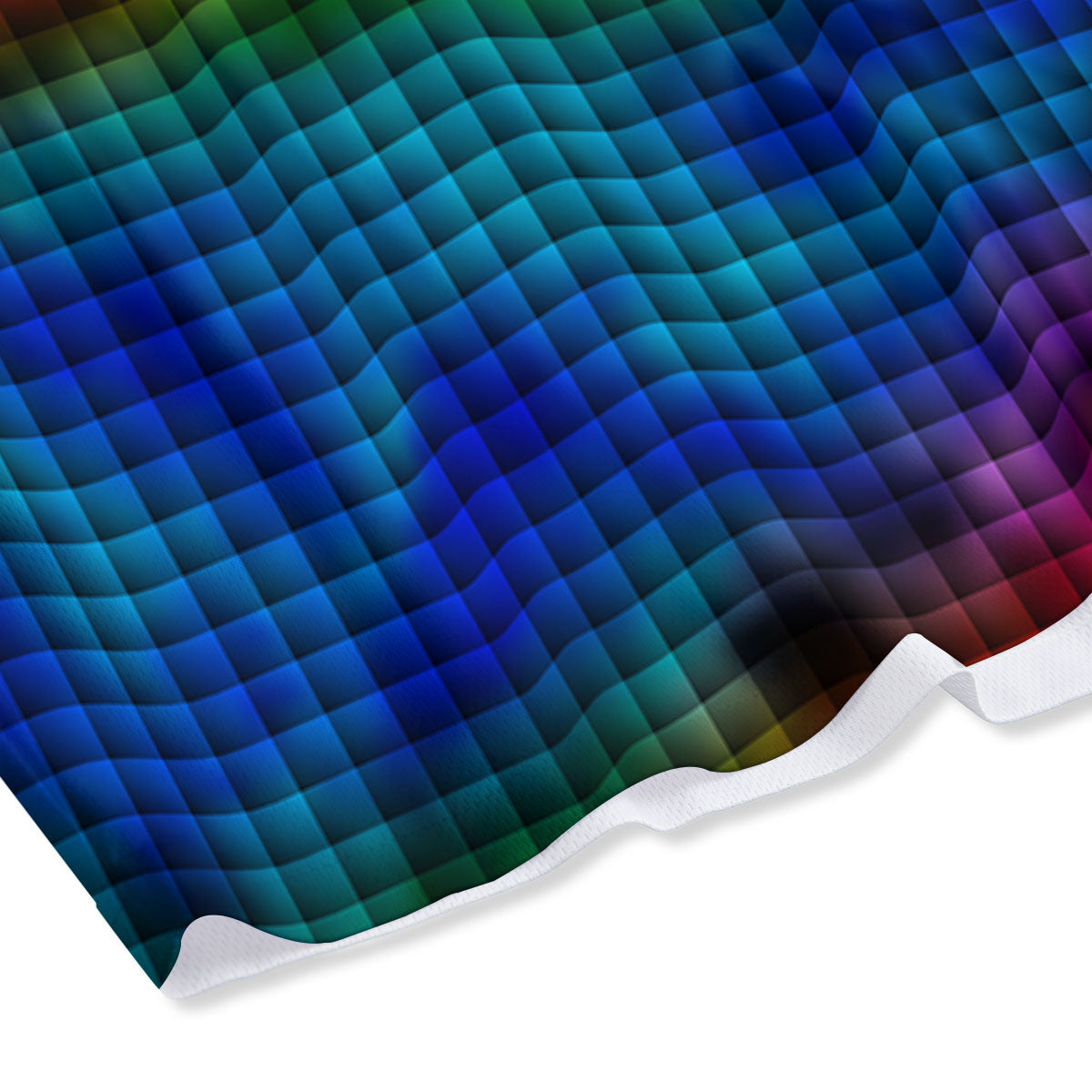 Squares Rainbow Print Pattern Mesh Shorts