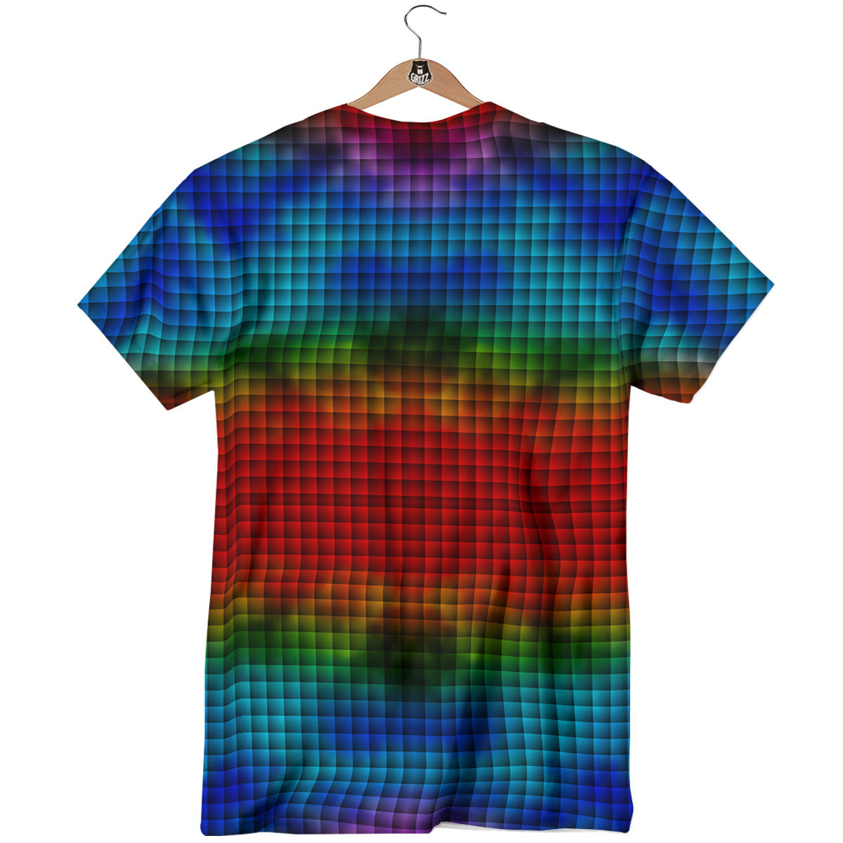 Squares Rainbow Print Pattern T-Shirt-grizzshop