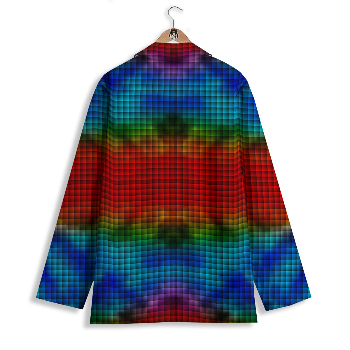 Squares Rainbow Print Pattern Women's Blazer-grizzshop