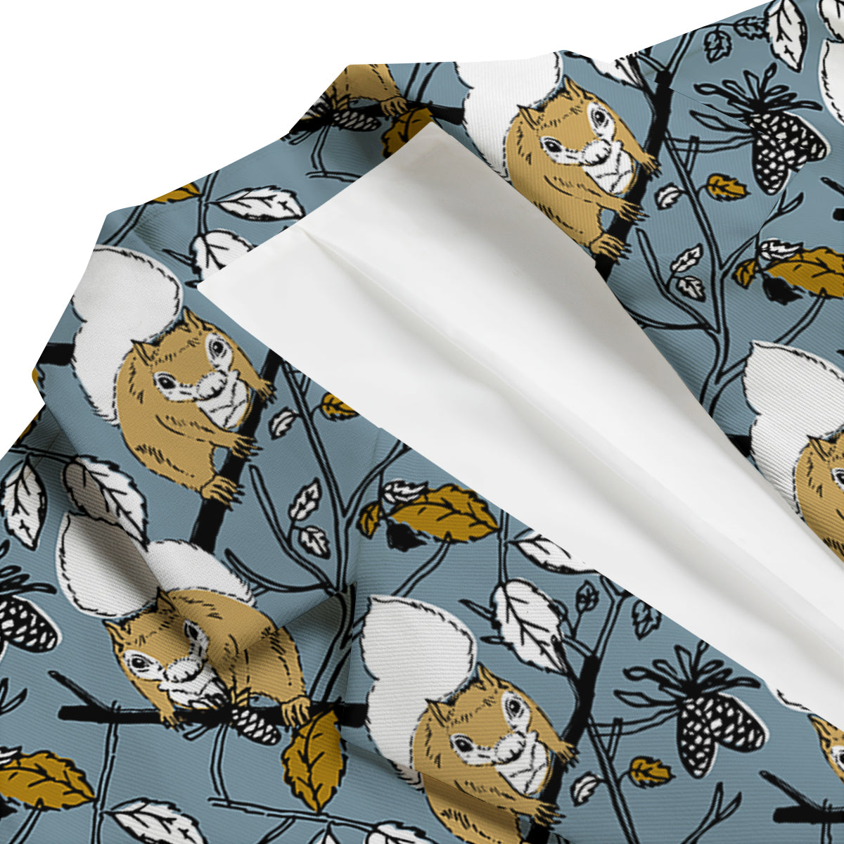 Squirrel Drawing Pattern Print Men's Blazer-grizzshop