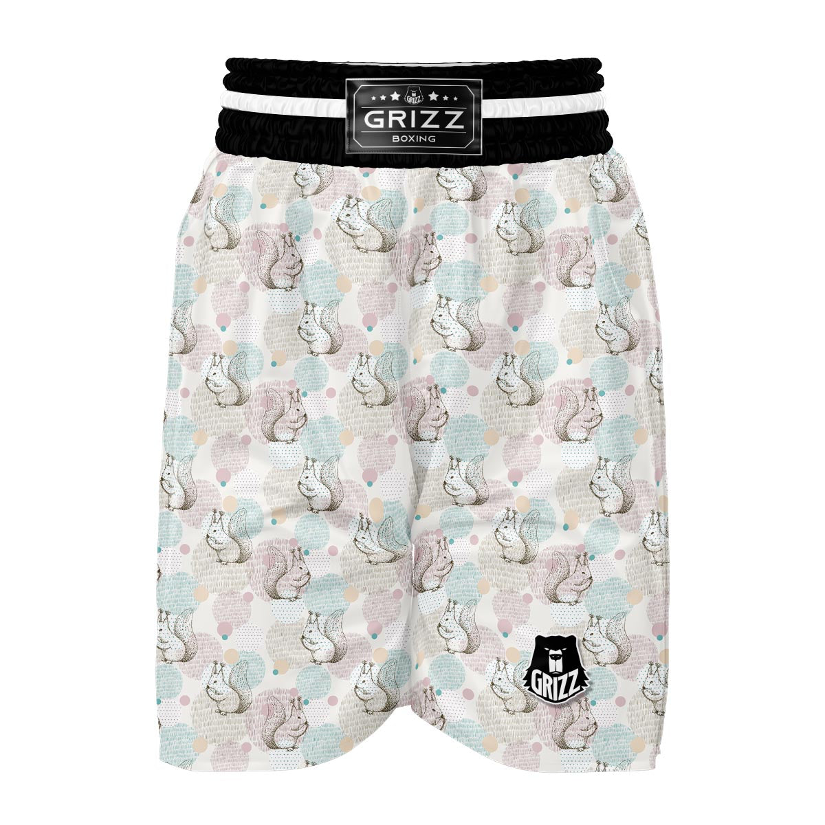 Squirrel Pattern Boxing Shorts-grizzshop