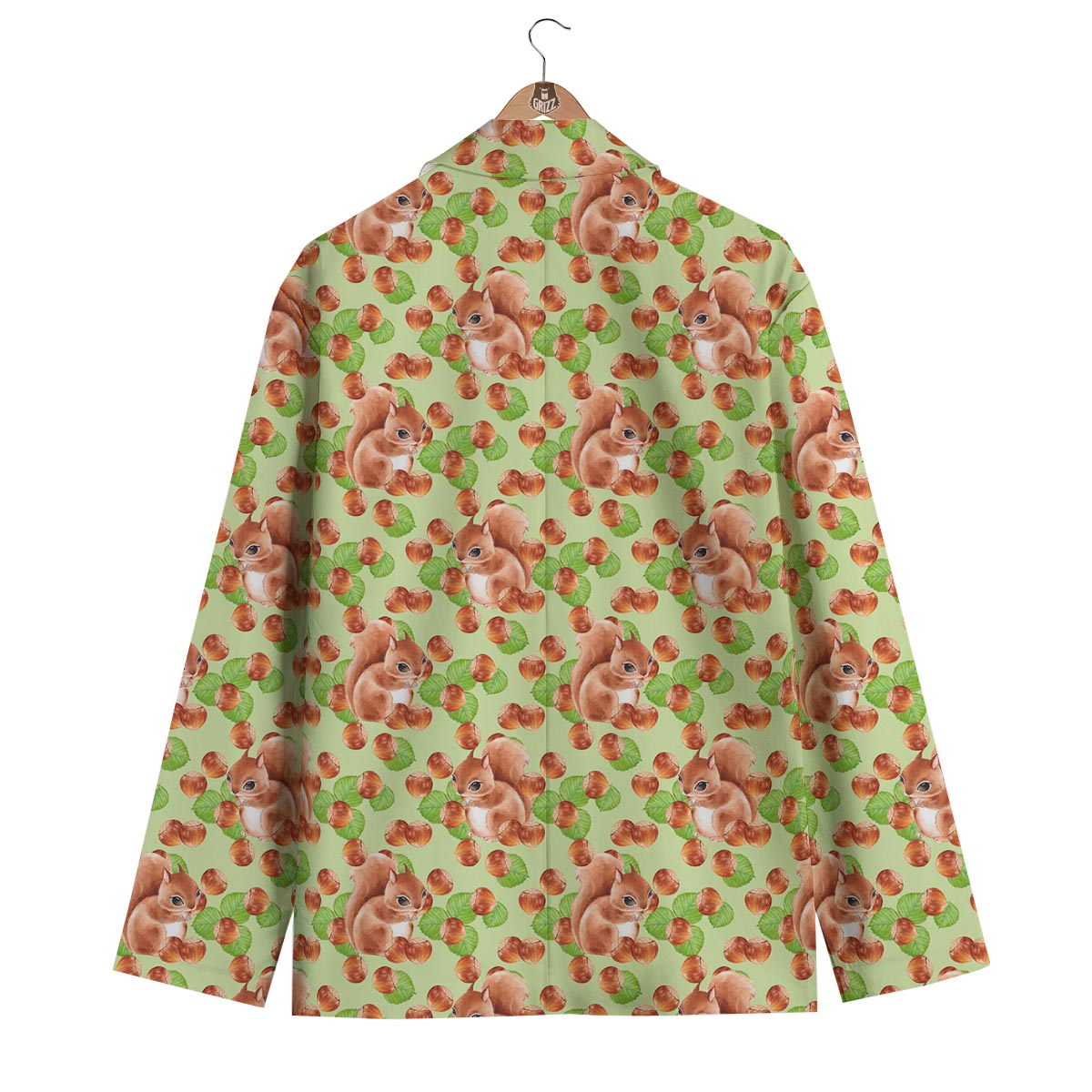Squirrel Print Men's Blazer-grizzshop