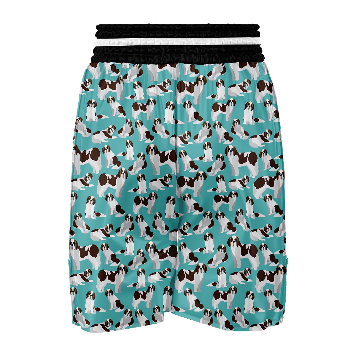 St Bernard Blue Pattern Print Boxing Shorts-grizzshop