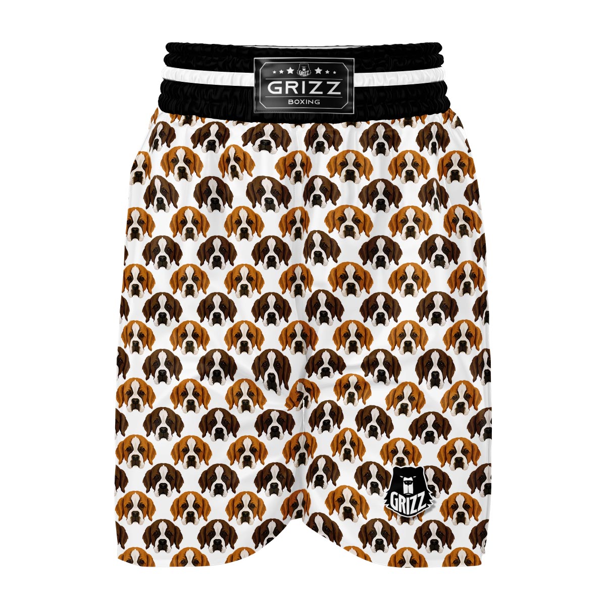 St Bernard Pattern Print Boxing Shorts-grizzshop