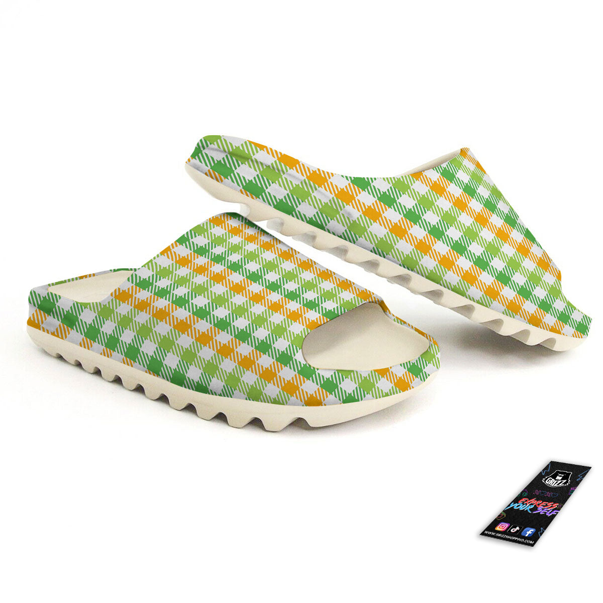 St. Patrick's Day Plaid Print Sandals-grizzshop