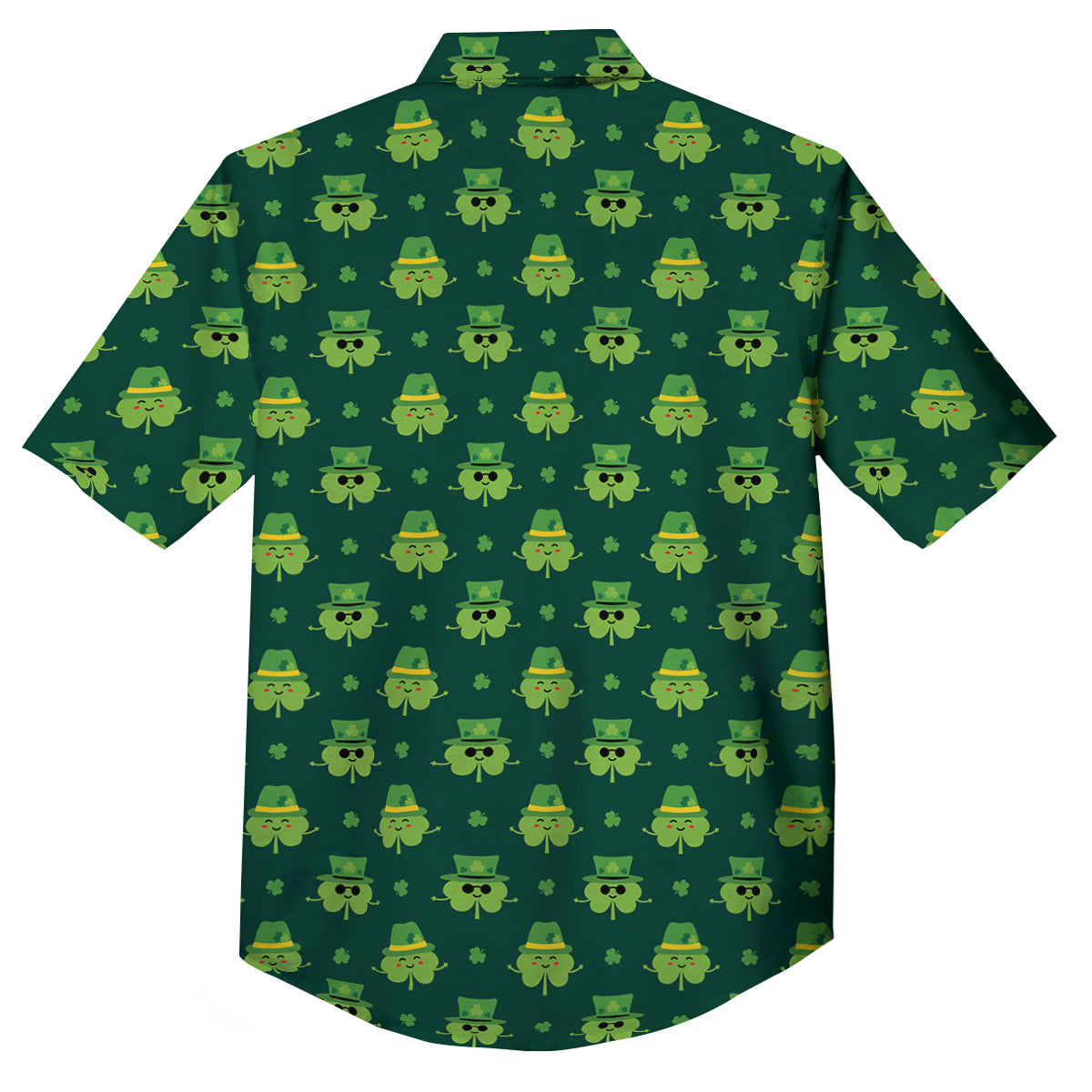 St. Patrick's Day Cute Print Pattern Button Up Shirt-grizzshop