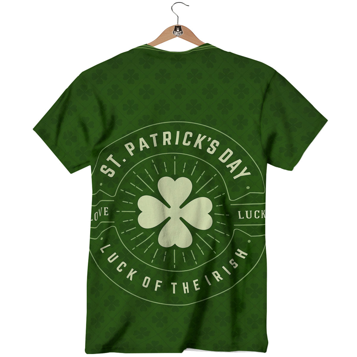 St. Patrick's Day Four Leaf Clover Print T-Shirt-grizzshop