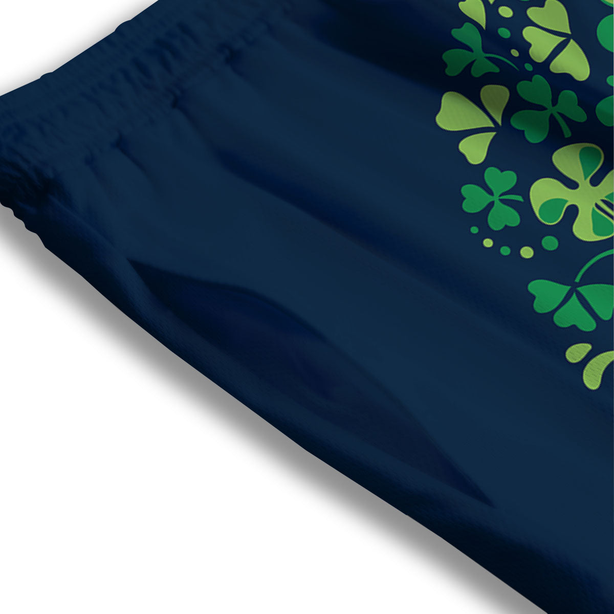 St. Patrick's Day Green Clover Print Mesh Shorts