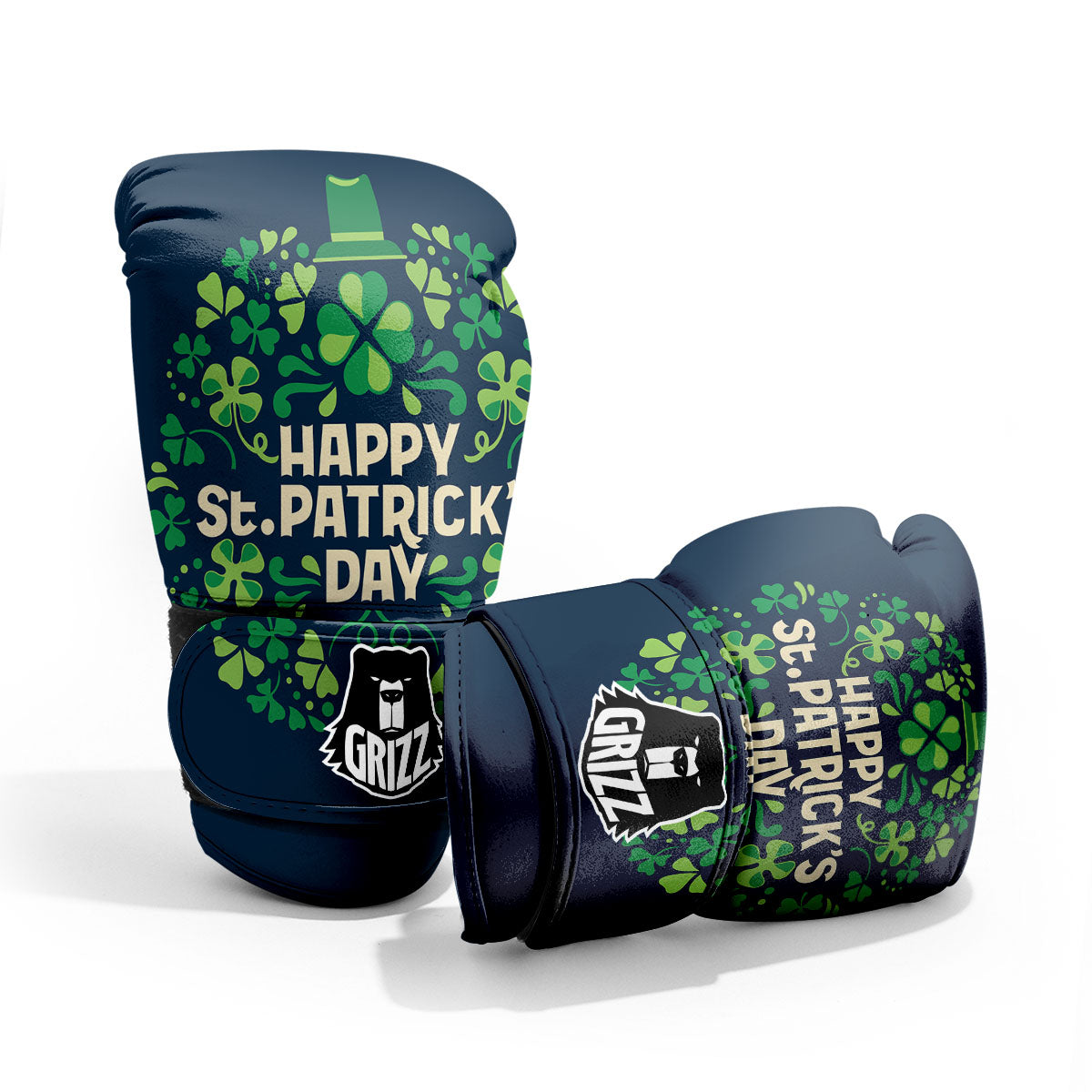 St. Patrick's Day Green Clover Print Pro Boxing Glove