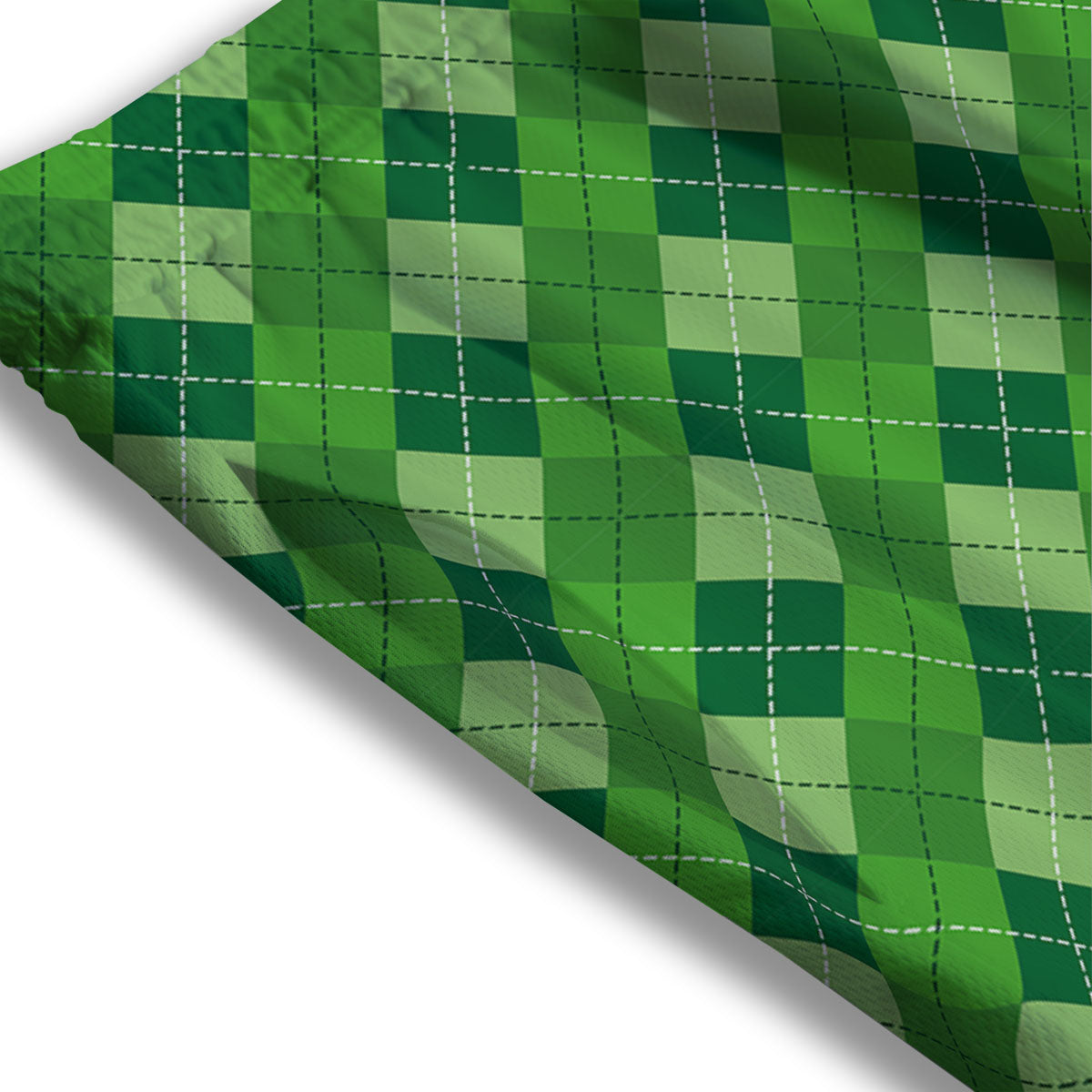St. Patrick's Day Green Plaid Print Mesh Shorts