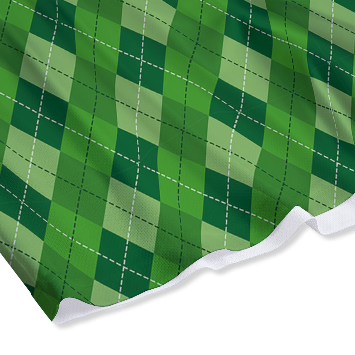 St. Patrick's Day Green Plaid Print Mesh Shorts
