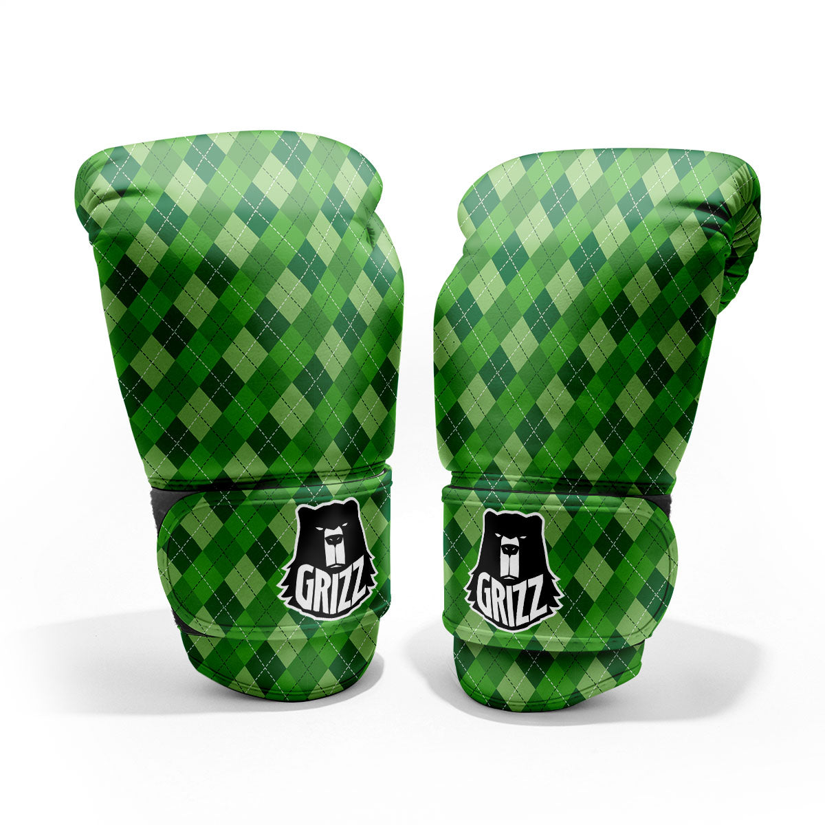 St. Patrick's Day Green Plaid Print Pro Boxing Glove