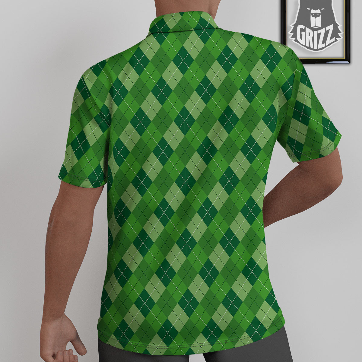 St. Patrick's Day Green Plaid Print Untucked Shirts-grizzshop