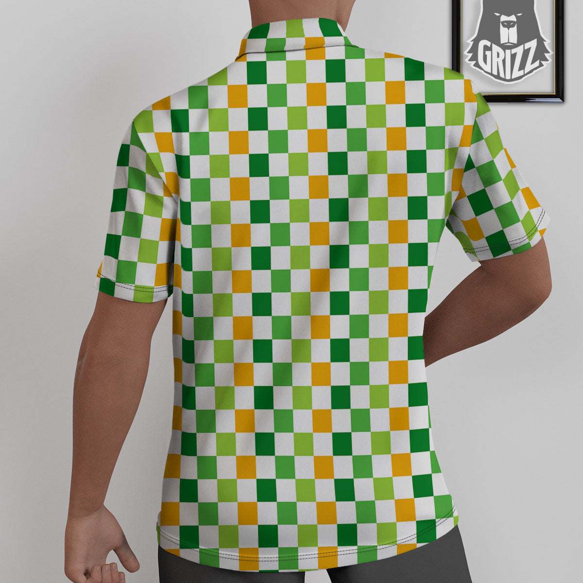 St. Patrick's Day Irish Checkered Print Untucked Shirts-grizzshop