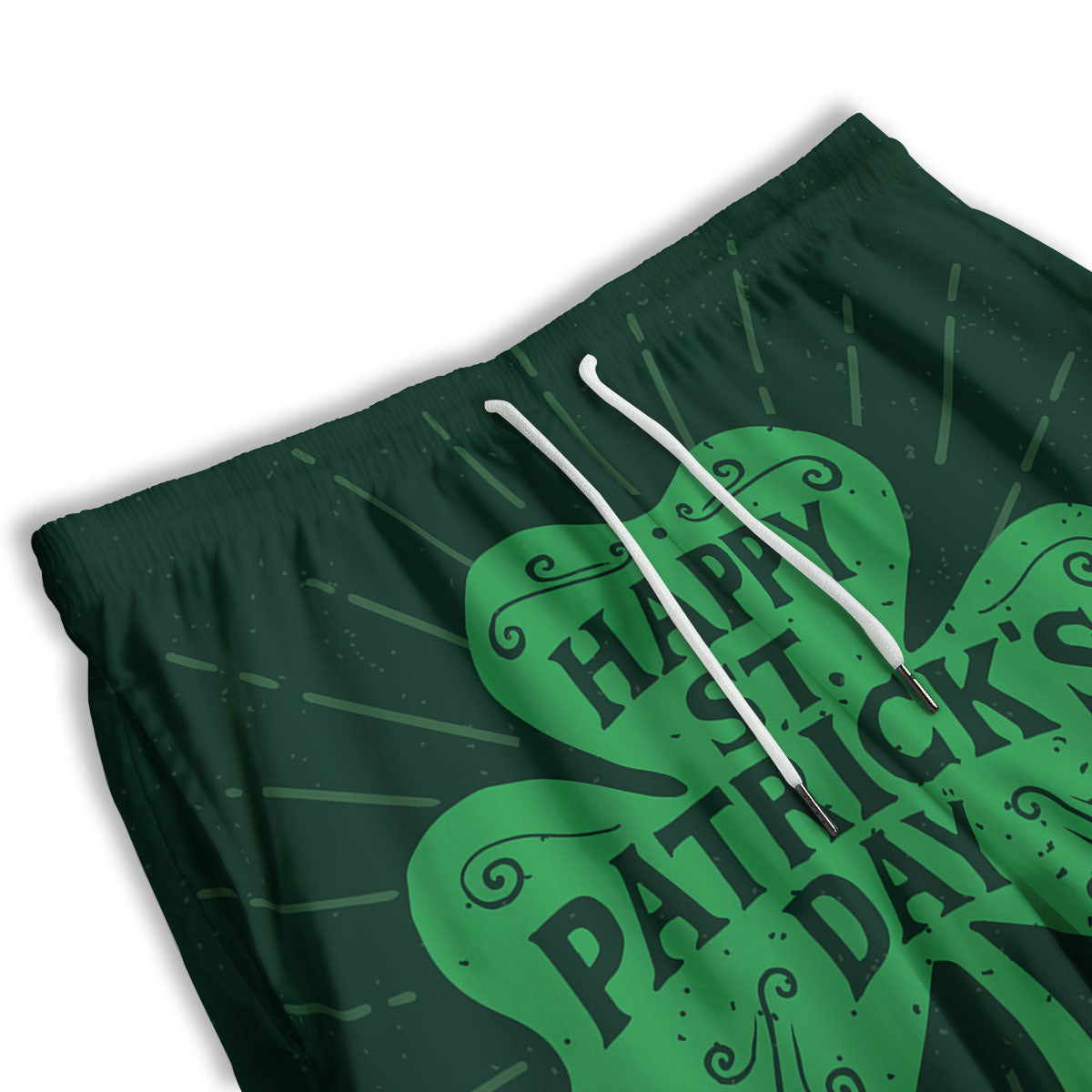 St. Patrick's Day Irish Clover Print Men's Athletic Shorts