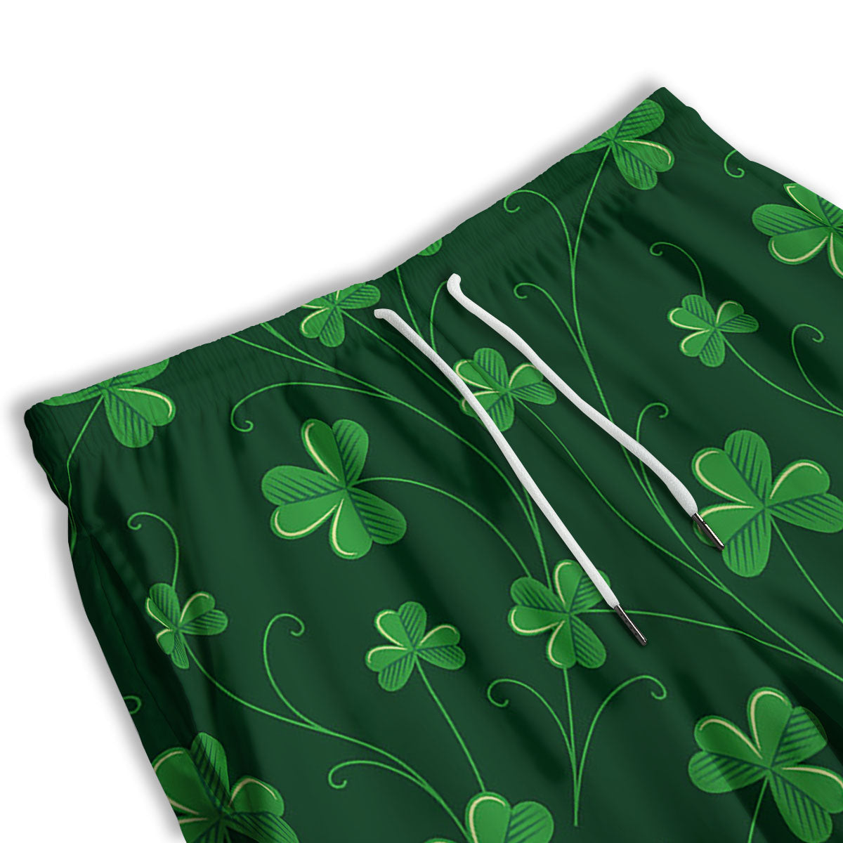 St. Patrick's Day Irish Leaf Print Men's Athletic Shorts