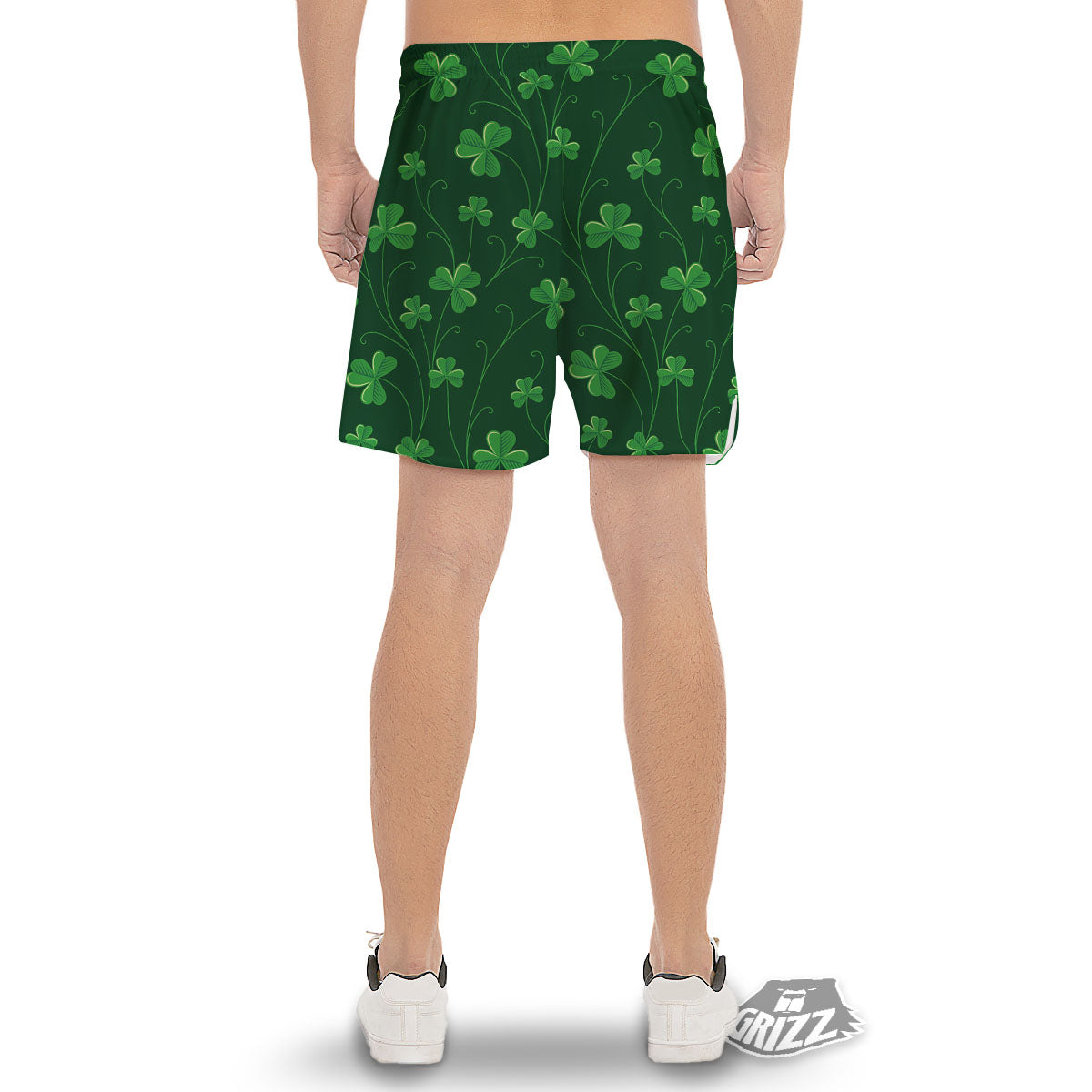 St. Patrick's Day Irish Leaf Print Men's Gym Shorts-grizzshop