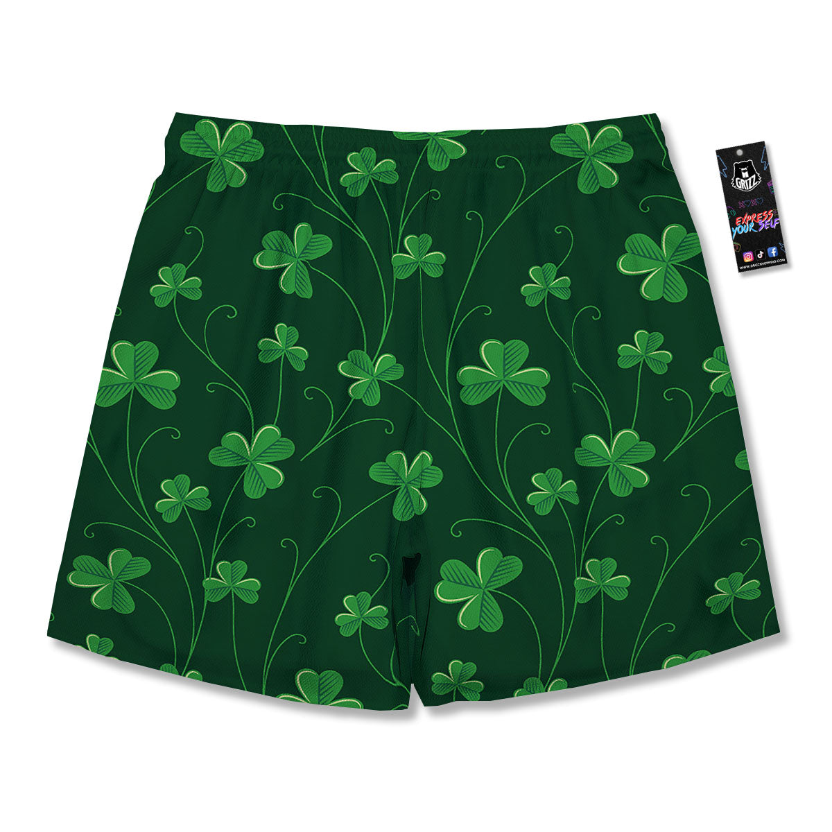 St. Patrick's Day Irish Leaf Print Men's Running Shorts-grizzshop